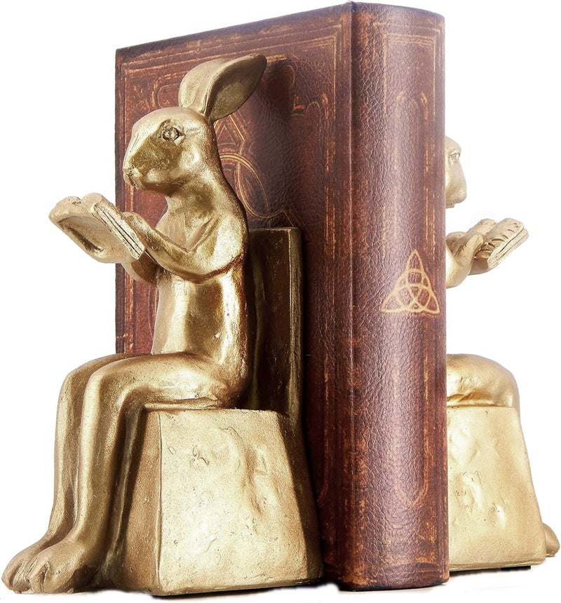 Bellaa 22883 Rabbit Bookends Studious Reading Bunny 7 Inch - Image 2